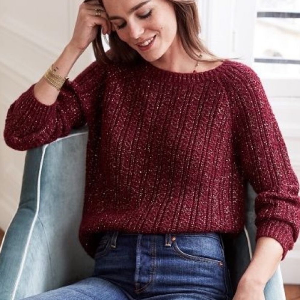 Sezane Nate Sweater in Prune in Size S
